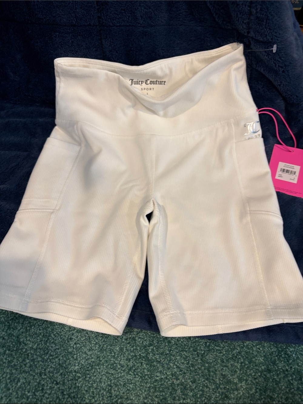 Juicy Couture Sport White Biker Shorts Women’s Size Small NWT